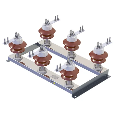 Base tripolar BTE Sarel para montagem de fusíveis HH em subestações industriais de média tensão