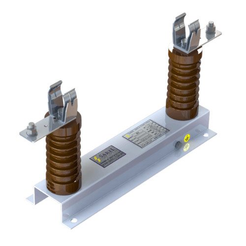 Base unipolar modelo BU Sarel para fusível HH — montagem individual em cubículos de média tensão