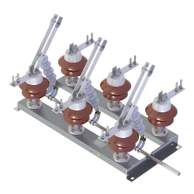 Chave seccionadora tripolar modelo SAE Sarel para média tensão — abertura vertical com câmara de extinção